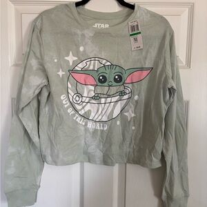 Star Wars Green Long Sleeve Tee with The Child Graphic